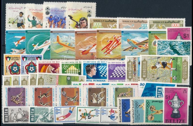 Sport motívum 1965-1980 12 klf sor + 3 klf önálló érték, Sport 1965-1980 12 sets + 3 stamps