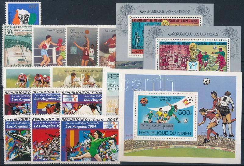 1968-1982 Sport motívum 13 db klf bélyeg, közte teljes sorok + 4 db klf blokk, 1968-1982 Sport 13 stamps + 4 blocks