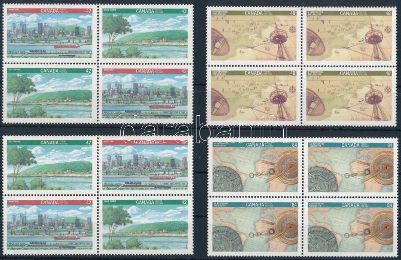 Stamp Exhibition set blocks of 4, Bélyegkiállítás sor négyestömbökben