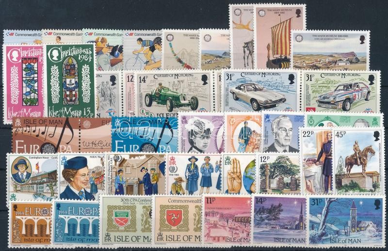 1984-1986 40 diff stamps, 1984-1986 40 db klf bélyeg, közte teljes sorok stecklapon