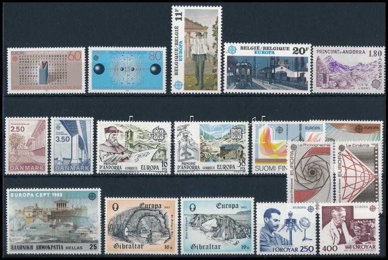Europa CEPT 8 sets + 2 stamps, Europa CEPT motívum 8 klf sor + 2 db önálló érték
