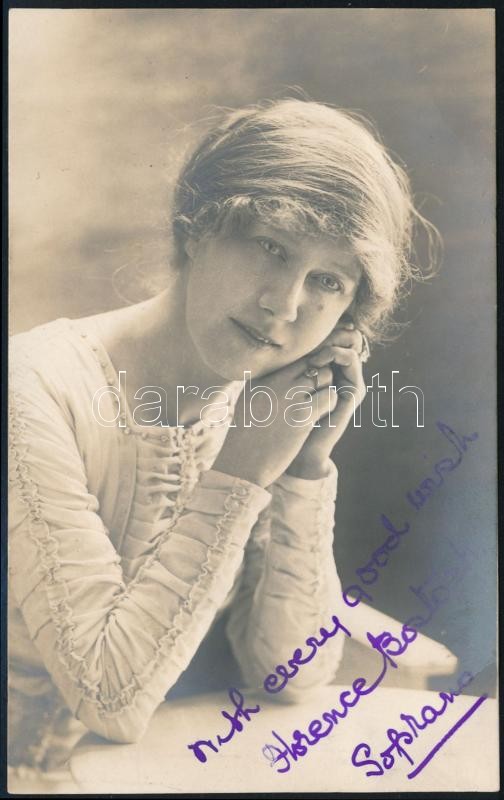 Florence Bostock angol énekesnő aláírt fotólapja / English actress, opera singer autograph signed photo.