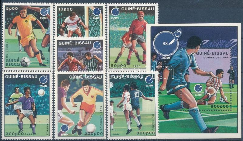 European Football Championship stamp exhibition + block, Labdarúgó EB, esseni bélyegvásár + blokk