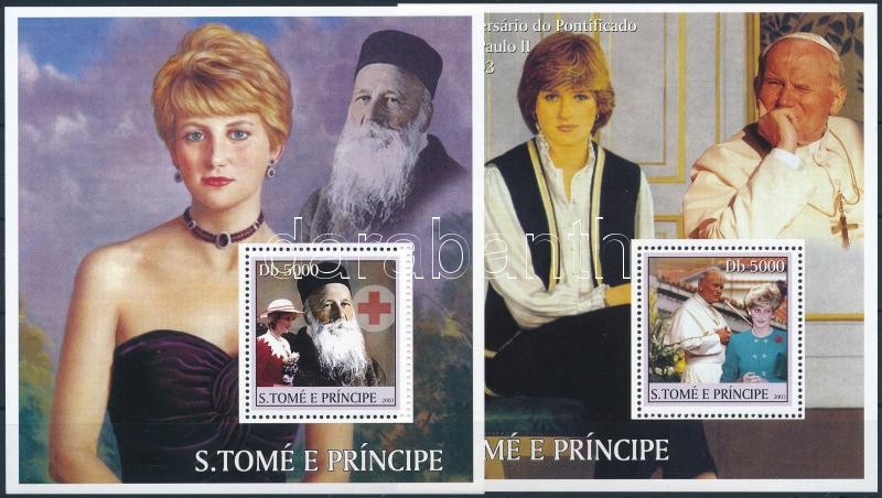 Princess Diana stamps in block, Diana hercegnő bélyegek blokk formában
