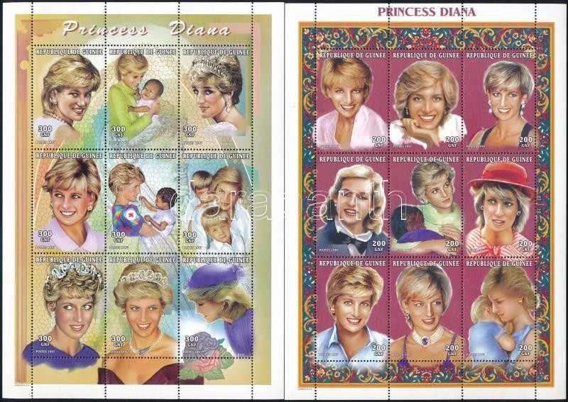 Princess Diana 2 mini sheets, Diana hercegnő 2 klf kisív