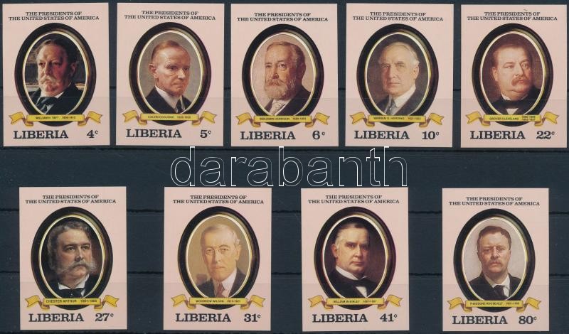 Presidents imperforated set, Elnökök vágott sor