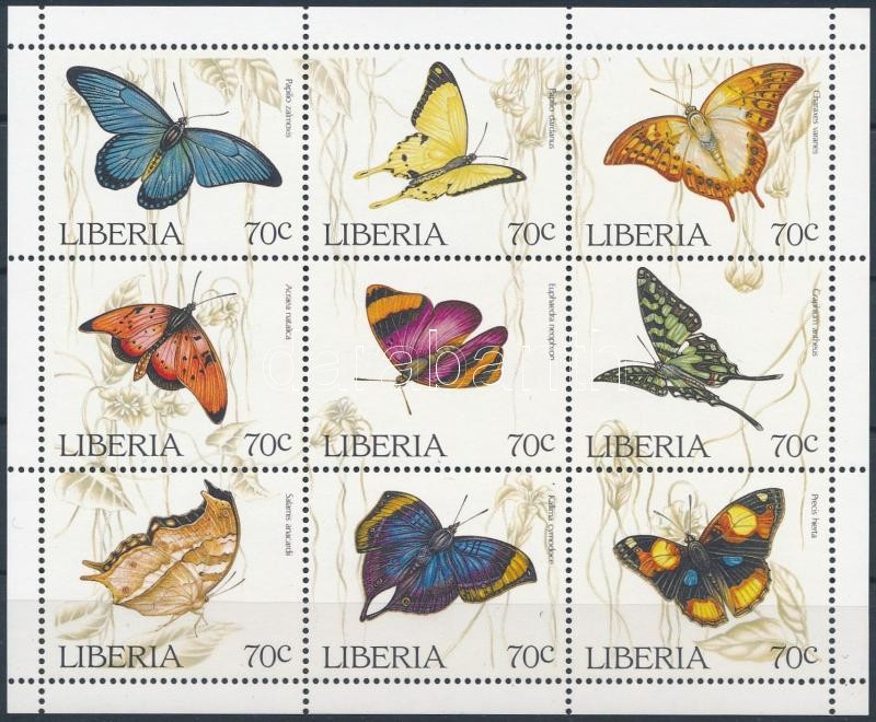 Butterflies mini sheet, Lepkék kisív