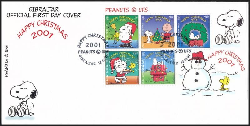 Snoopy karácsonya blokk FDC-n, Snoopy's Christmas block FDC