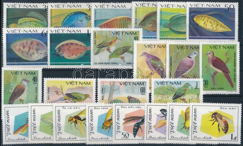 1981-1982 Állat motívum 24 klf bélyeg, közte sorok, 1981-1982 Animals 24 stamps