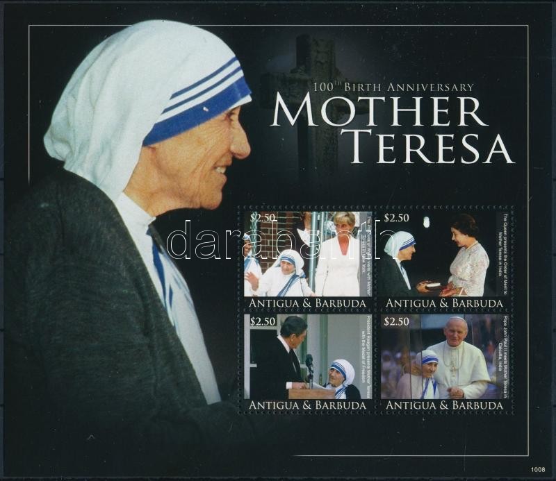 Mother Theresa mini sheet, Teréz anya születésének 100. évfordulója kisív