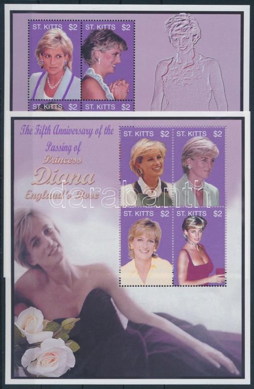 Diana hercegnő halálának 5. évfordulója kisív sor, Princess of Diana's 5th Death Anniversary mini sheet set