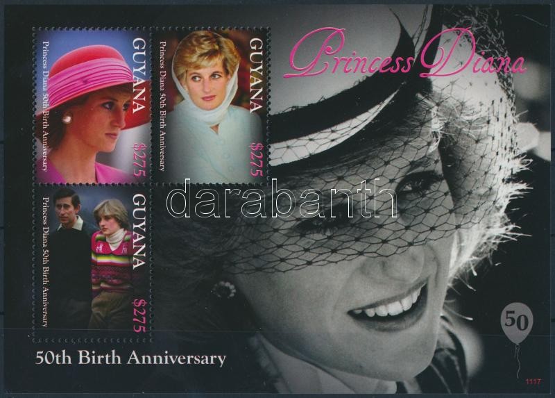 Princess Diana's birth anniversary mini sheet, Diana hercegnő születésének 50. évfordulója kisív