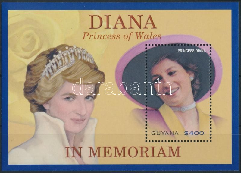 Diana hercegnő halálának 6. évfordulója blokk, 6th anniversary of Princess Diana's death block