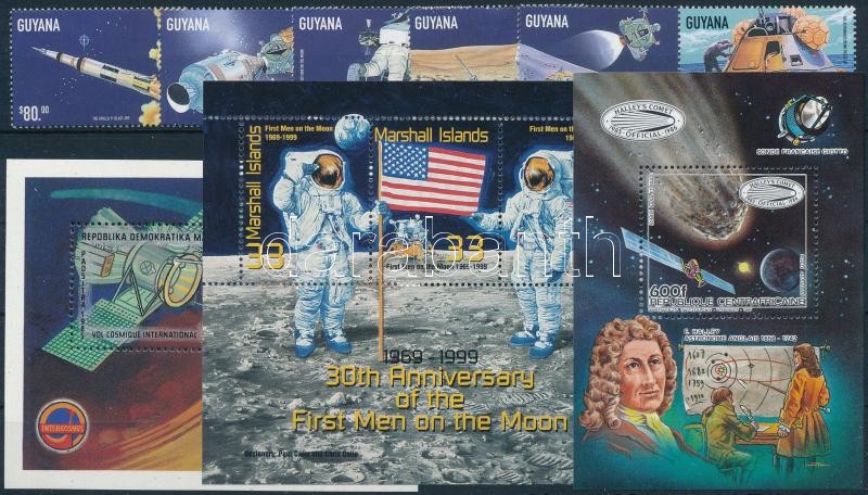 1985-1999 Űrkutatás motívum 3 blokk + 6 db önálló érték, 1985-1999 Space Research 3 blocks + 6 stamps