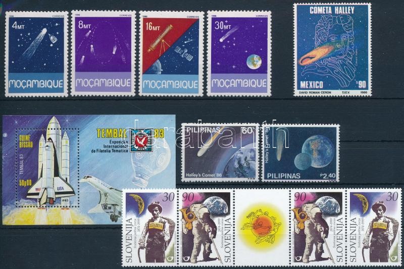 1983-1999 Űrkutatás motívum 3 db sor + 1 blokk + 1 db önálló érték, 1983-1999 Space Research 3 sets + 1 block + 1 stamp