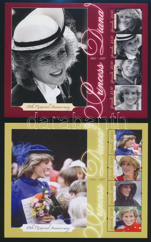 Princess Diana's death anniversary mini sheet set, Diana hercegnő halálának 15. évfordulója kisív sor