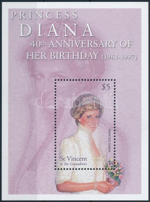 Princess Diana block, Diana hercegnő születésének 40. évfordulója blokk