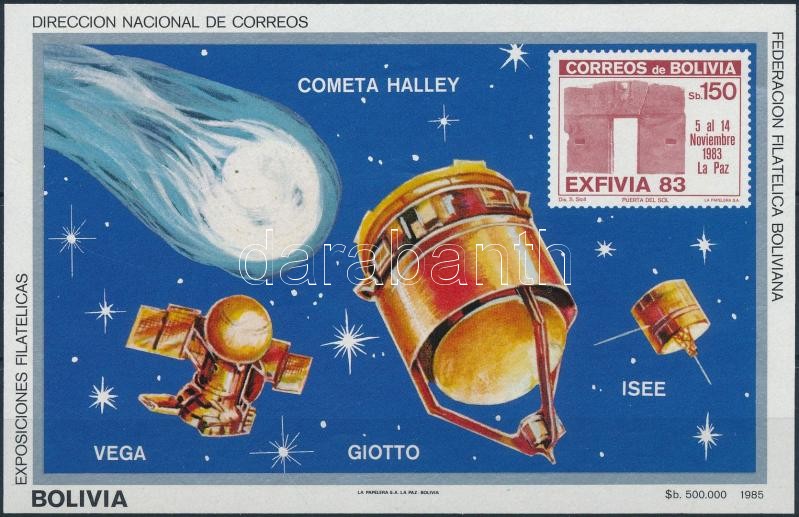 Halley-üstökös vágott blokk, Comet Halley imperforated block