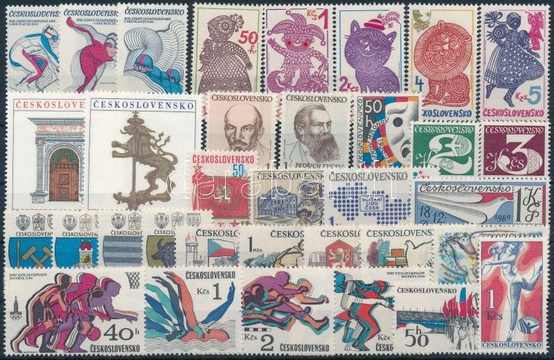 Czechoslovakia 10 sets + 5 stamps, Csehszlovákia 10 klf sor + 5 önálló érték