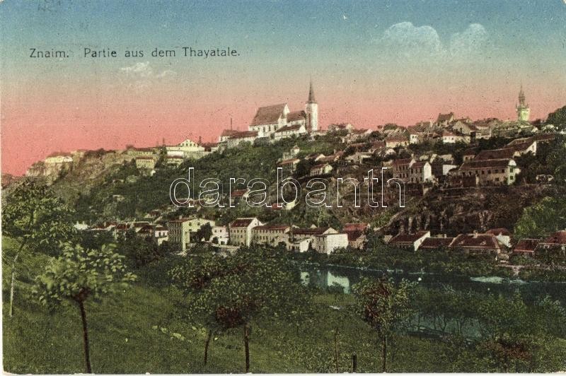 Znojmo, Znaim; partie aus dem Thayatale / panorama view