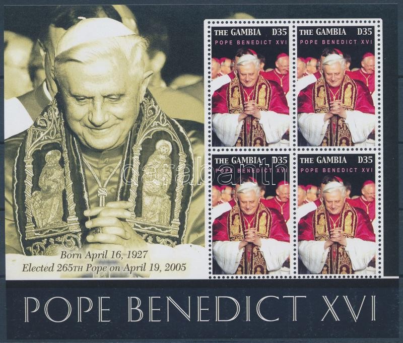 Pope Benedict XVI. mini sheet, XVI. Benedek pápa kisív