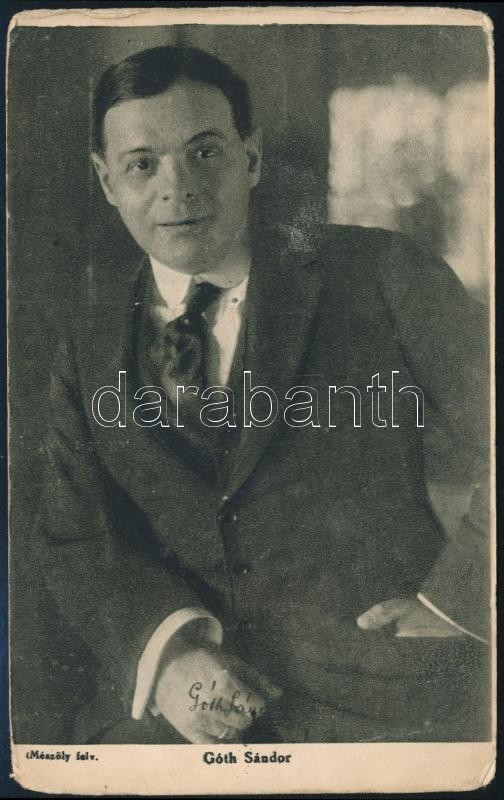 Góth Sándor (1869-1946): színész rendező aláírt képeslapja