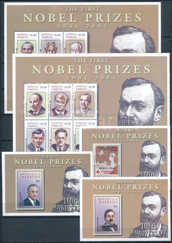 Nobel-díjasok 2 kisív + 3 blokk, Nobel Laureates 2 mini sheets + 3 blocks