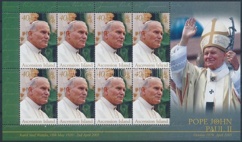 In memoriam John Paul II. mini sheet, II. János Pál pápa emlékére kisív