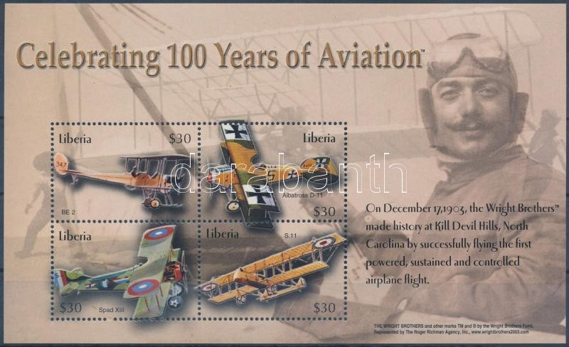 Aviation History mini sheet, Repüléstörténet kisív