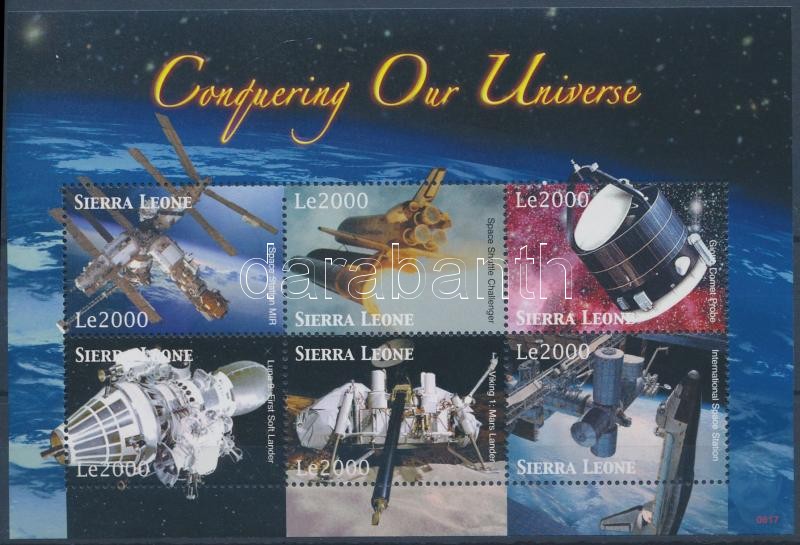 Űrutazás és űrkutatás kisív, Space travel and space exploration mini sheet