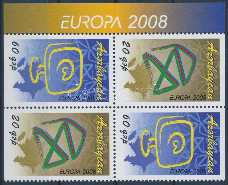 Europa CEPT bélyegfüzetből kitépett négyestömb, Europa CEPT block of 4 from stamp-booklet