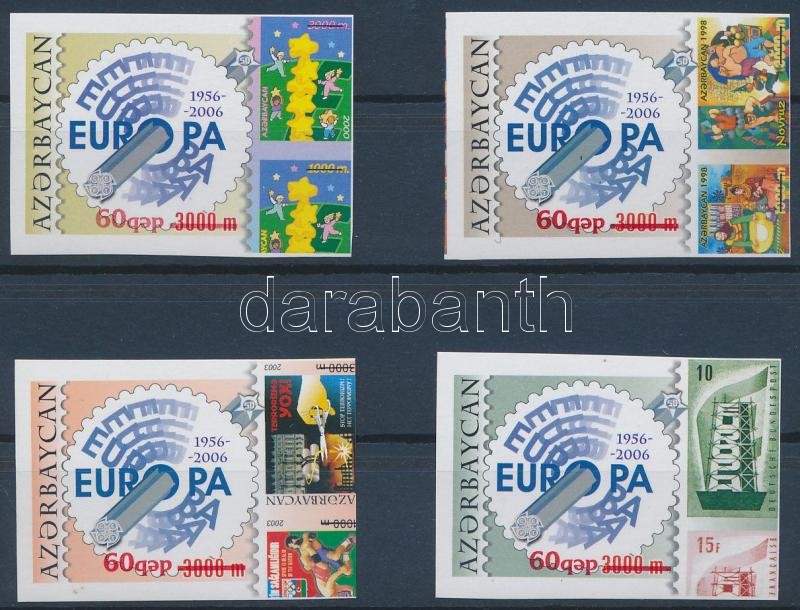 Europa CEPT stamp imperforated set, 50 éves az Europa CEPT bélyeg vágott sor