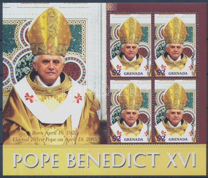 Pope Benedict XVI. mini sheet, XVI. Benedek pápa kisív