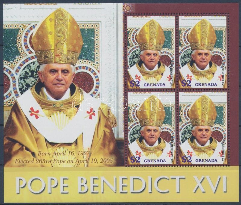 Popoe Benedict XVI. minisheet, XVI. Benedek pápa kisív