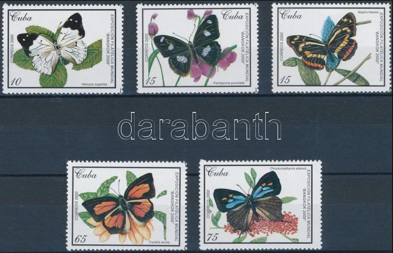 International Stamp exhibition BANGKOK; Butterflies set, Nemzetközi bélyegkiállítás BANGKOK; Lepkék sor