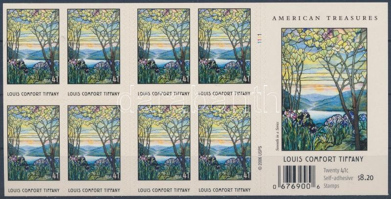 Louis Comfort Tiffany self-adhesive stamp-booklet, Louis Comfort Tiffany öntapadós bélyegfüzet