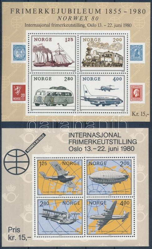 1979-1980 NORWEX International Stampexhibition 2 block, 1979-1980 NORWEX nemzetközi bélyegkiállítás 2 blokk