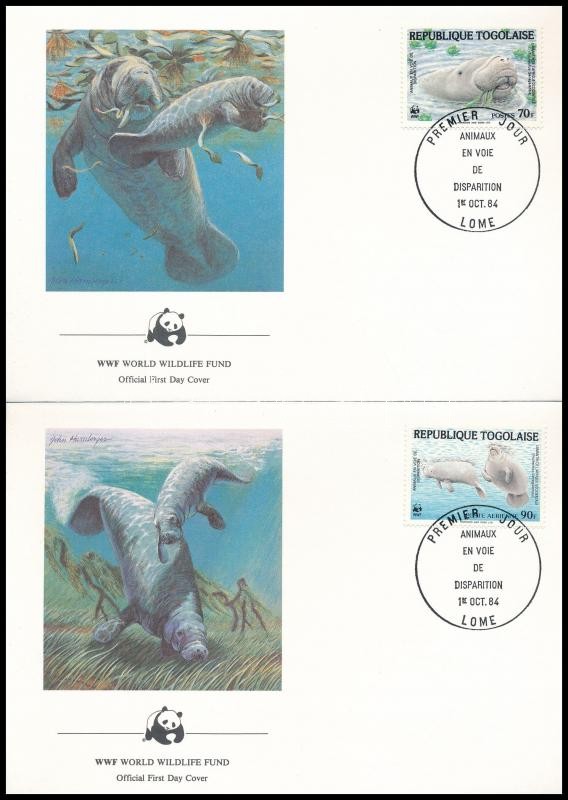 WWF Lamantine set 4 FDC, WWF: Manátusz sor 4db FDC-n