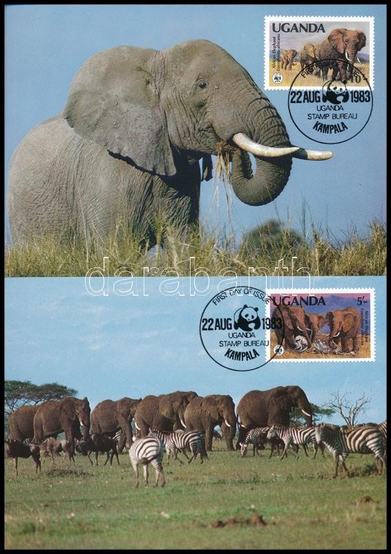 WWF: Afrikai elefánt sor  4 CM - en, WWF African elephant set on 4 CM