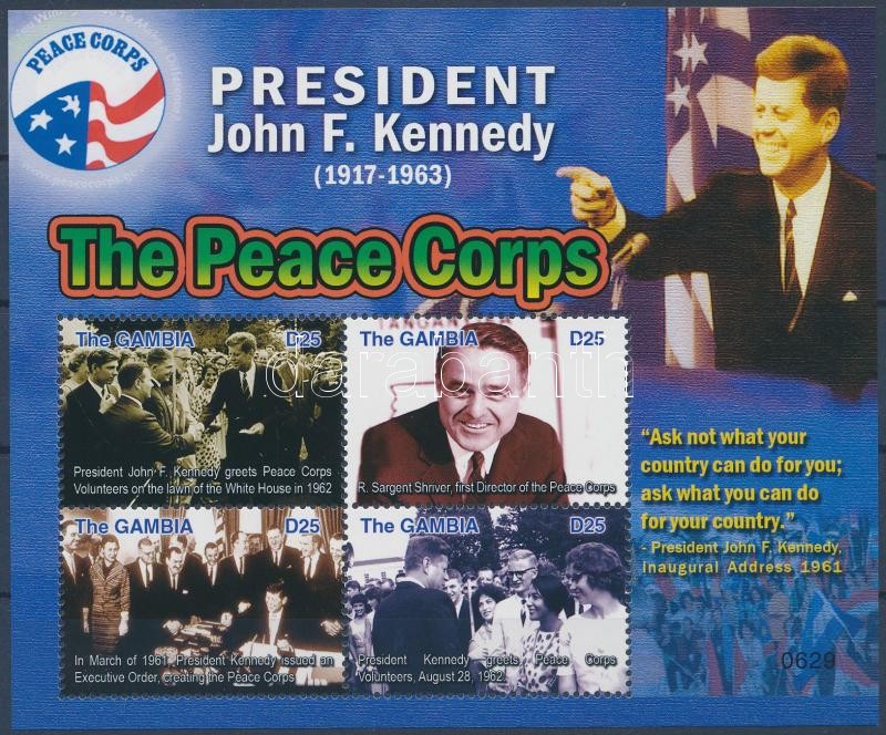 90 éve született John F. Kennedy kisív, John F. Kennedy's 90th birth anniversary mini sheet