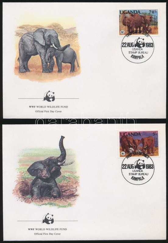 WWF: Afrikai elefánt sor 4 db FDC-n, WWF African elephant set on 4 FDC-s