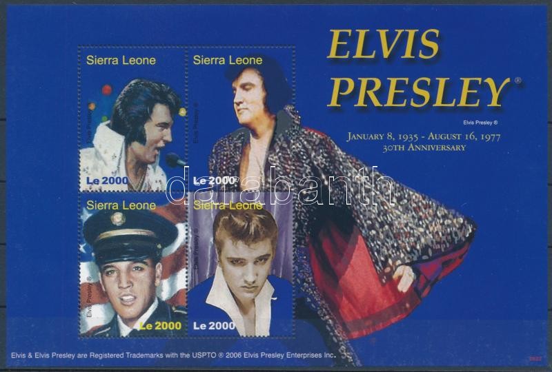 Elvis Presley minisheet, Elvis Presley kisív