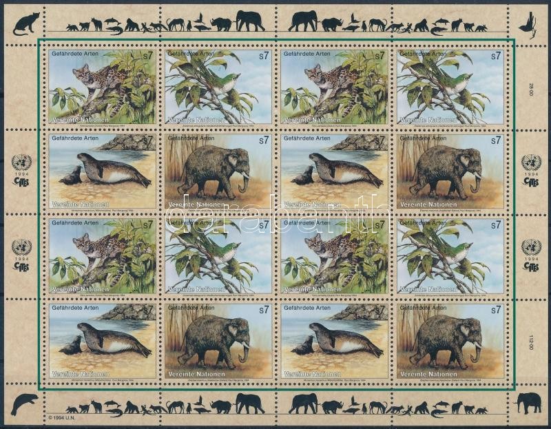 Veszélyeztetett állatok (II). kisív, Endangered animals (II). minisheet