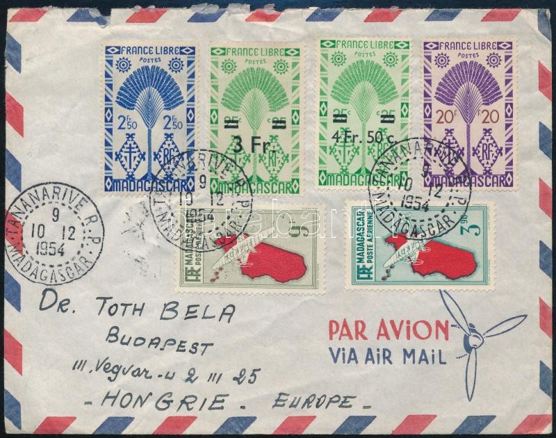 Airmail cover to Hungary, Légi levél Budapestre
