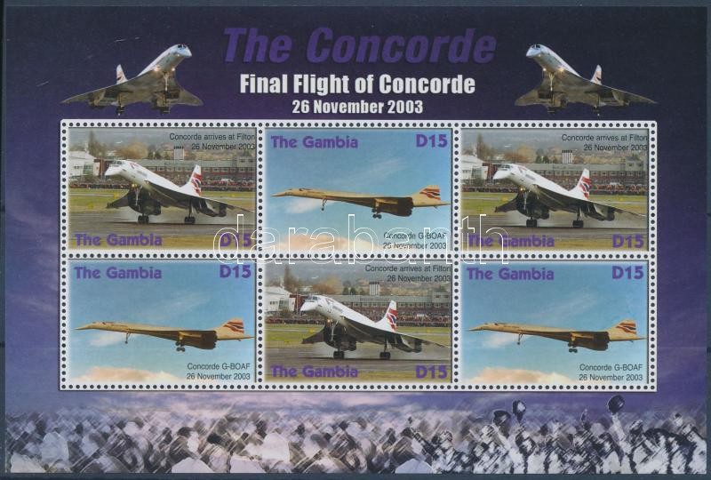 Concorde airplane minisheet, Concorde repülő kisív