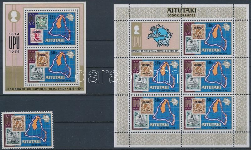 UPU stamp + minisheet + block, UPU bélyeg + kisív  + blokk