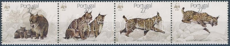 WWF Iberian lynx set stripe of 4, WWF: Ibériai hiúz sor négyescsíkban