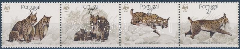 WWF: Iberian lynx set in stripe of 4, WWF: Ibériai hiúz sor négyescsíkban