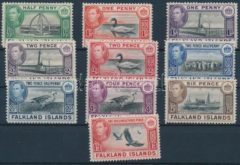 Definitive, 10  stamps (A38 hinged), Forgalmi sor 10 klf értéke  (A38 falcos)