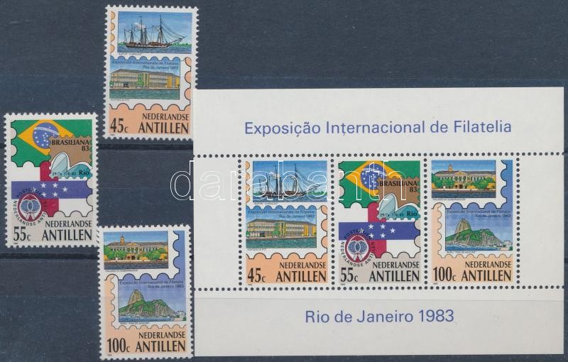 Nemzetközi bélyegkiállítás BRASILIANA, Rio de Janeiro sor + blokk, International Stamp Exhibition BRASILIANA, Rio de Janeiro set + block